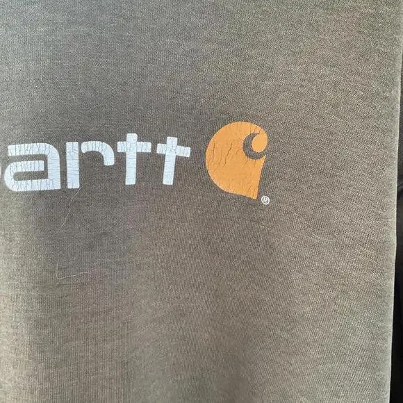 Vintage Carhartt Spell-Out Hoodie - Olive Green Rare 2XL - Picture 6 of 9